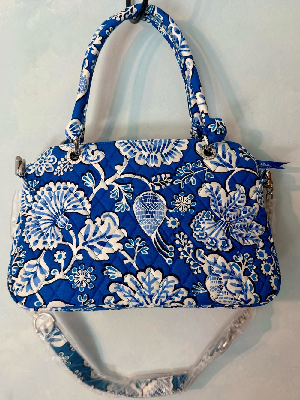 Vera Bradley CHAIN BAG Handbag Purse in BLUE LAGOON boho floral NWT MSRP $78